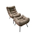 Ver imagem 1 de Poltrona Costela G2home + Puff Linho e Costela Multilaminada:marrom