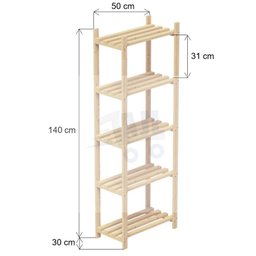 Apoio Para Vaso Floreira 5 Adraes De Madeira Forte Linda AJL STORE APARADOR-PINUS - 6