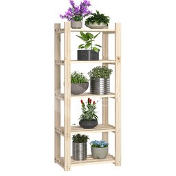 Apoio Para Vaso Floreira 5 Adraes De Madeira Forte Linda AJL STORE APARADOR-PINUS - 4