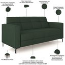 Ver imagem 4 de Sofá 3 Lugares Sala Living Industrial 180cm Senna K01 Veludo Verde - Lyam Decor