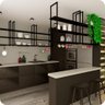Prateleira Estilo Industrial Suspensa Teto Cozinha 1.20m PP - 2