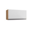 Ver imagem 1 de Armário Cozinha Aéreo Geladeira 60cm Basculante Leticia Amêndoa/branco A01 - D’Rossi