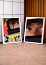 Ver imagem 3 de 2 Quadros Ayrton Senna Ícone c/ Moldura Branca e Vidro
