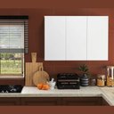 Ver imagem 2 de Armário Aéreo 03 Portas Ej Móveis Branco