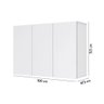 Armário Aéreo 03 Portas Ej Móveis Branco - 5