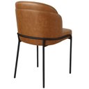 Ver imagem 5 de Cadeira Aurora Couro Caramelo Metal Preto