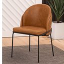 Ver imagem 2 de Cadeira Aurora Couro Caramelo Metal Preto