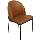 Ver imagem 4 de Cadeira Aurora Couro Caramelo Metal Preto