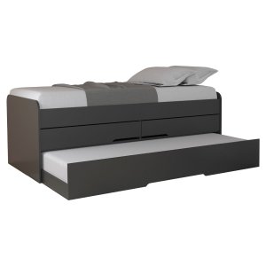 Cama Bibox de Solteiro com Cama Auxiliar e 2 Gavetas - Juliette - Robel Móveis Bicama de Solteiro Ro