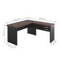 Ver imagem 2 de Mesa em L para Escritório Helena 2 Gavetas MDP 160cm Freijó Preto Casah