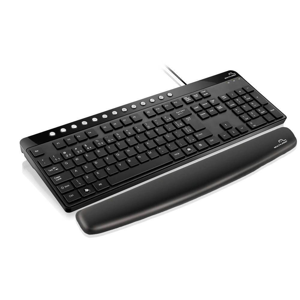 Apoio de Pulso para Teclado em Gel Multilaser Preto Ac033 - 3