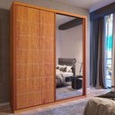 Ver imagem 1 de Guarda Roupa Solteiro Titan C- Espelho 2 Portas de Correr 2 Gavetas MDF Naturale Bom Pastor Móveis
