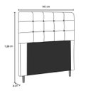 Ver imagem 3 de Cabeceira Estofada Cama Box Casal 140 Cm Cancún Suede:suede Preto