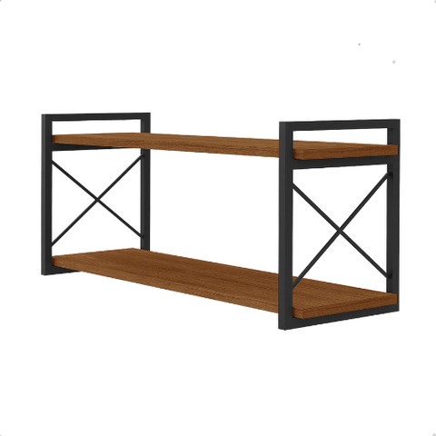 Nicho Prateleira de Parede Estilo Industrial 2 Andares Aço