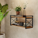 Ver imagem 2 de Nicho Prateleira de Parede Estilo Industrial 2 Andares Aço