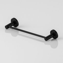 Porta Toalha de Banheiro 45cm Grego Metal Acessório Suporte Redondo Preto Fosco Athenas - 2