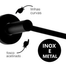 Porta Toalha de Banheiro 45cm Grego Metal Acessório Suporte Redondo Preto Fosco Athenas - 3