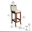 Ver imagem 2 de Kit 2 Banquetas Média Milão com Encosto 94 cm Madeira Maciça Suede Bege CCS
