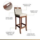 Ver imagem 3 de Kit 2 Banquetas Média Milão com Encosto 94 cm Madeira Maciça Suede Bege CCS