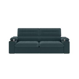 Sofá Stylus 2,10m Retrátil/reclinável com Porta Copos e Cooler Suede Petróleo - Xflex Sofás - 5