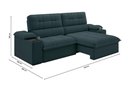Ver imagem 3 de Sofá Stylus 2,10m Retrátil e Reclinável com Porta Copos e Cooler Suede Petróleo - Xflex Sofás