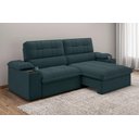 Ver imagem 1 de Sofá Stylus 2,10m Retrátil/reclinável com Porta Copos e Cooler Suede Petróleo - Xflex Sofás