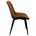 Ver imagem 3 de Cadeira Estofada Design Industrial Chicago Marrom Café Marrom Café