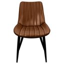 Ver imagem 2 de Cadeira Estofada Design Industrial Chicago Marrom Café Marrom Café