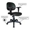 Cadeira Executiva Lisa Giratória com Braços Reguláveis - Martiflex - Cor Preta - 31003 - 4
