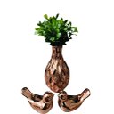 Ver imagem 1 de Kit Enfeite Para Rack Vasinho Passarinhos Planta Decoração Rose Gold