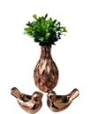 Ver imagem 1 de Kit Enfeite Para Rack Vasinho Passarinhos Planta Decoração Rose Gold