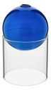 Ver imagem 1 de Vaso Decorativo Enfeite Casa Esfera com Suporte Vidro 13x13x13cm Azul