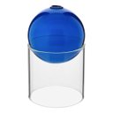 Ver imagem 1 de Vaso Decorativo Enfeite Casa Esfera com Suporte Vidro 13x13x13cm Azul