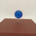 Ver imagem 2 de Vaso Decorativo Enfeite Casa Esfera com Suporte Vidro 13x13x13cm Azul