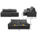 Ver imagem 2 de Sofá Retrátil e Reclinável 4 Lugares com Molas 2,70m Dani Suede Cinza Adonai Estofados