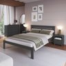 Cama Casal Reforçada 100% Madeira Maciça Pinus Charcoal - 4