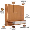 Ver imagem 4 de Painel para TV 65 pol Bancada Suspensa LED Patmos C04 Freijó Off White Matte - Lyam Decor