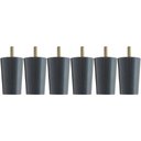 Ver imagem 1 de Kit 6 Pés para Cama Box Solteiro 6cm Box Baú Preto Madeira