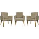 Ver imagem 1 de Kit 3 Poltronas Decorativas Confortáveis Mari - Nude Suede