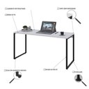 Ver imagem 4 de Mesa Kuadra Office 150x60x75cm Branco Chess / Est.Preta