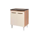 Ver imagem 1 de Balcão de Cozinha Fabi para Fogão Cooktop 4 Bocas Móvel Armário Funcional Savana Off White Mobília D