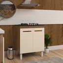 Ver imagem 4 de Balcão de Cozinha Fabi para Fogão Cooktop 4 Bocas Móvel Armário Funcional Savana Off White Mobília D