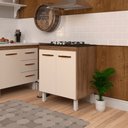 Ver imagem 3 de Balcão de Cozinha Fabi para Fogão Cooktop 4 Bocas Móvel Armário Funcional Savana Off White Mobília D
