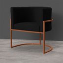 Ver imagem 2 de Poltrona Decorativa Luana Base Bronze Veludo Preto - Montanaris Decor Md Montanaris Decor