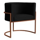 Ver imagem 1 de Poltrona Decorativa Luana Base Bronze Veludo Preto - Montanaris Decor Md Montanaris Decor