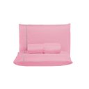 Ver imagem 1 de Jogo de Lençol Solteiro 400 Fios Detalhe em Ponto Palito 2 Peças Beliche Cama Box Padrão:rose