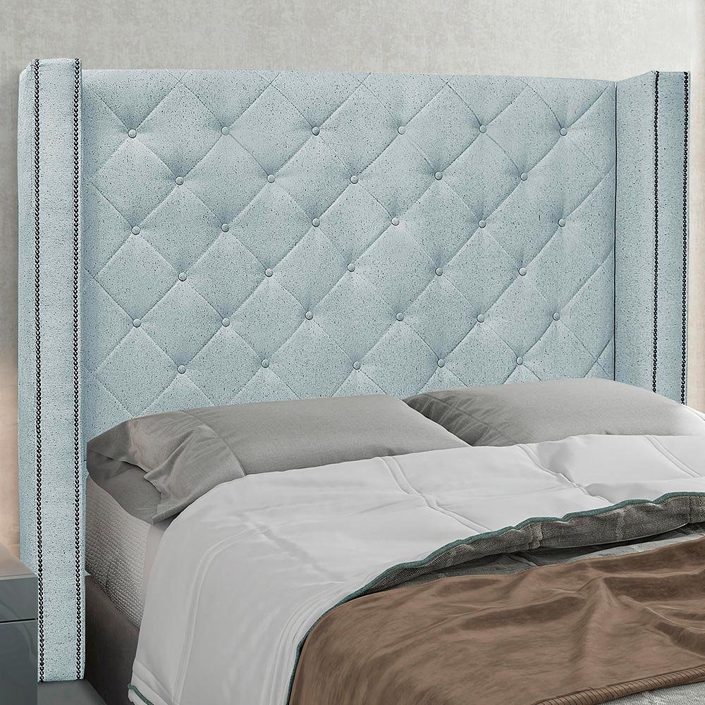 Cabeceira Estofada Cama Box Casal Queen Size Alteza 160cm Linho Rústico Natural - Desk Design - 2