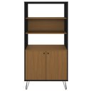 Ver imagem 6 de Kit 2 Estante Livreiro Decorativa 2 Portas Industrial Lit A06 Freijó/preto - Mpozenato