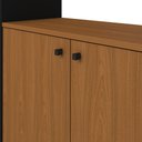 Ver imagem 7 de Kit 2 Estante Livreiro Decorativa 2 Portas Industrial Lit A06 Freijó/preto - Mpozenato
