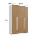 Ver imagem 3 de Guarda-Roupa Modulado 158cm com 4 Portas Cabideiros e Gavetas Integrato